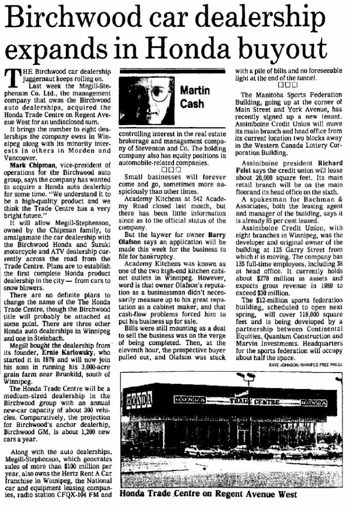 Birchwood Honda Newspaper Article