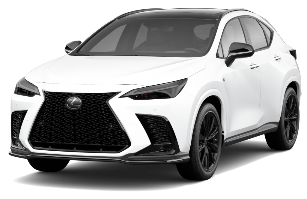 2025 NX 350 F-Sport 2 in white at 3/4 view