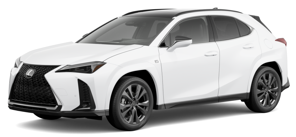 2025 UX 300h F-Sport 2 in white at 3/4 view