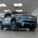 chevrolet Silverado ev truck in showroom