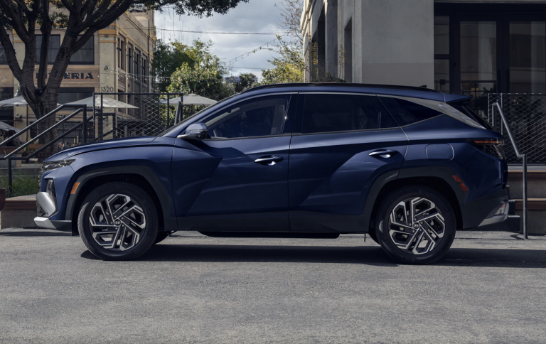 blue 2026 Hyundai Tucson parked outside